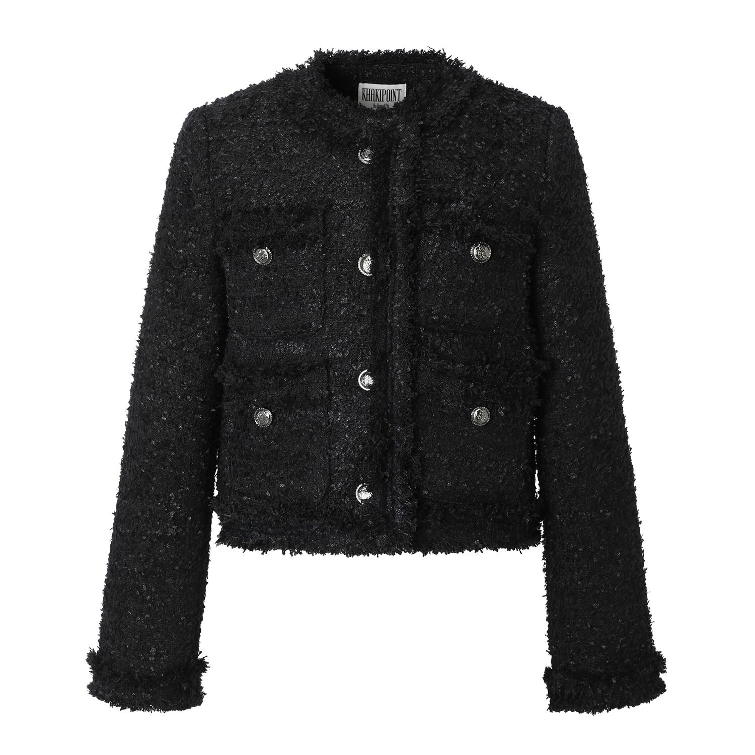 ★KHAKIPOINT★ Antique Crop Tweed Jacket black P00000ZE MUSINSA | KHAKIPOINT Antique Crop Tweed Jacket (black)