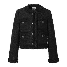 MUSINSA | KHAKIPOINT Antique Crop Tweed Jacket (black)