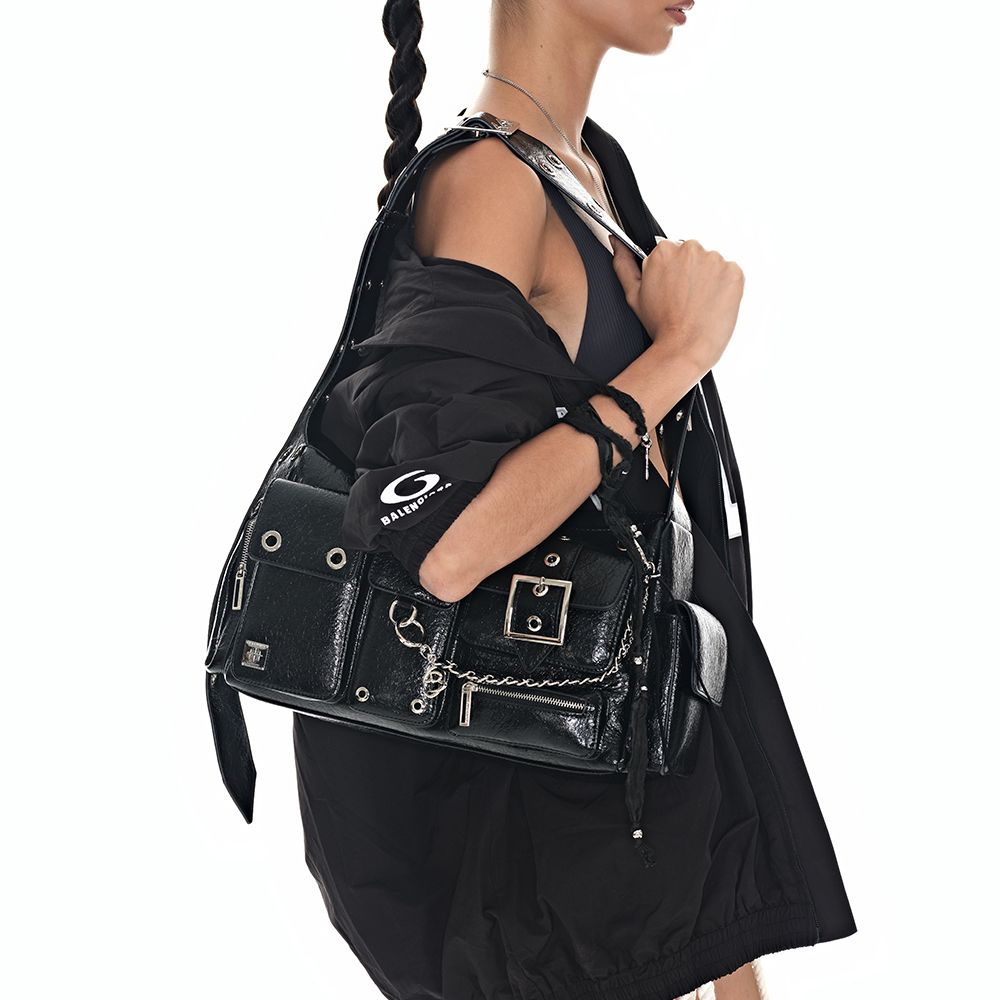 MUSINSA | BLACK PURPLE [GL] Fortress Bag-Black