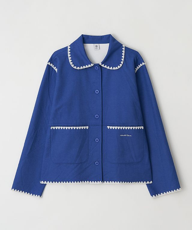 ★RONRON★CONTRAST STITCH COTTON JACKET MUSINSA | RONRON CONTRAST STITCH COTTON JACKET BLUE