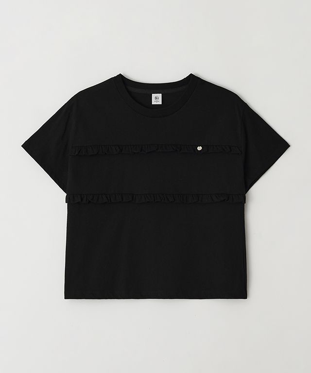Tシャツ・カットソー RONRON PENDANT LINE FRILL BASIC FIT T SHIRT BLACK RR25AST414 MUSINSA | RONRON PENDANT LINE FRILL BASIC FIT T SHIRT BLACK