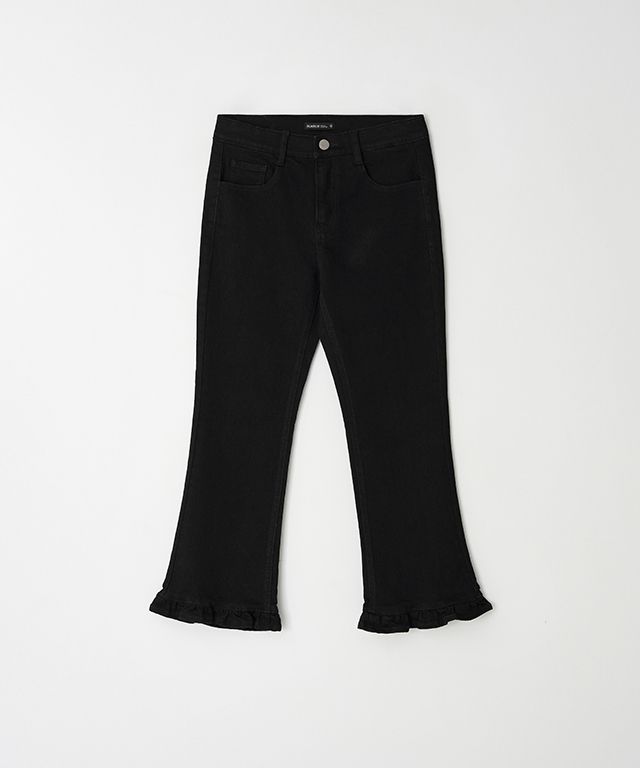 デニム・ジーパン RONRON FRILL CAPRI PANTS BLACK MUSINSA | RONRON FRILL CAPRI PANTS BLACK