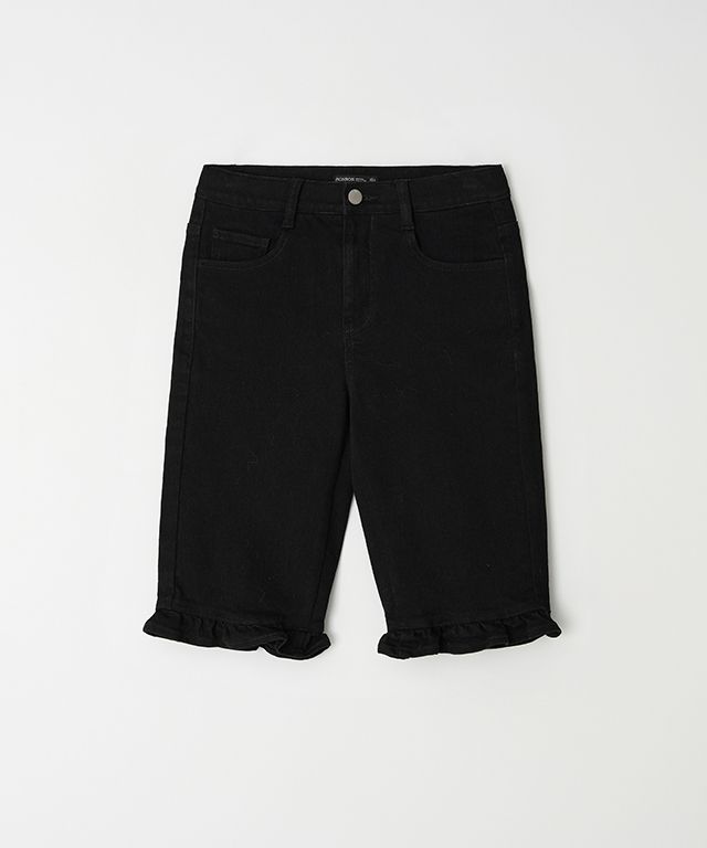 ★2025SS新作★RONRON★FRILL SHORT BIKER PANTS MUSINSA | RONRON FRILL SHORT BIKER PANTS BLACK