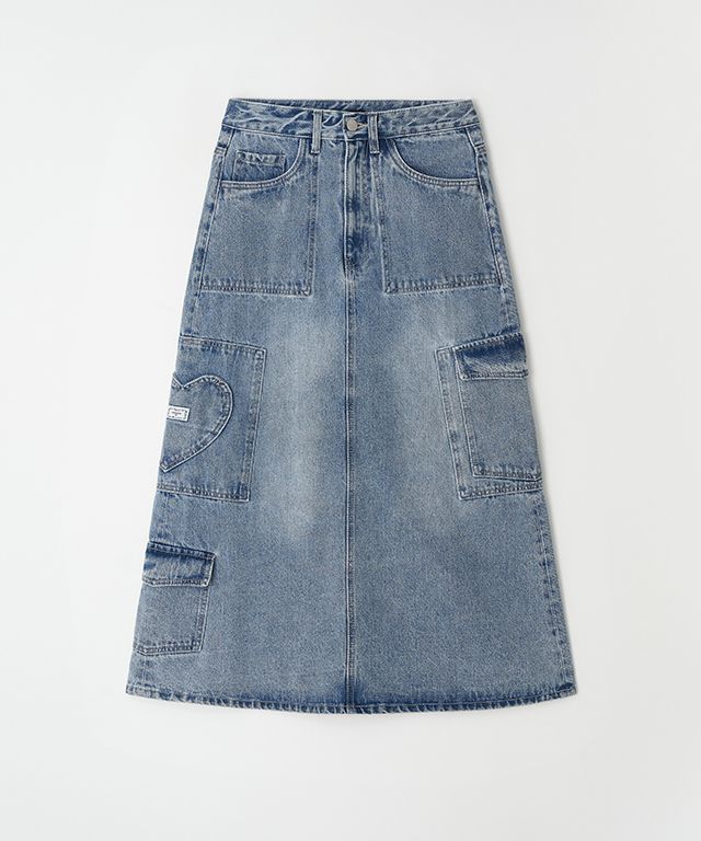 スカート RONRON CARGO HEART STITCH POCKET DENIM LONG SKIRT LIGHT BLUE MUSINSA | RONRON CARGO HEART STITCH POCKET DENIM LONG SKIRT