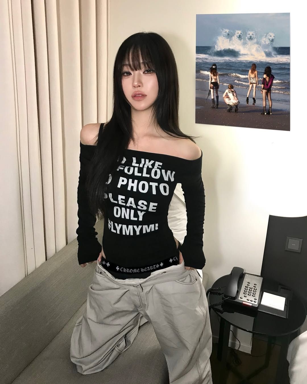 Tシャツ・カットソー PLEASENOFOLLOW Kacy Lettering Long Off-Shoulder Top 3colors MUSINSA | PLEASENOFOLLOW Kacy Lettering Long Off-Shoulder