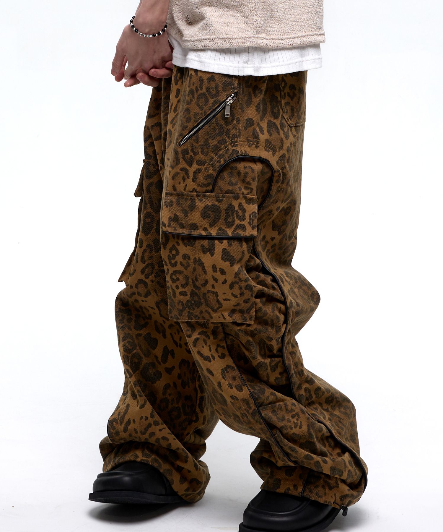 ●RSSC● WRINKLE MIXED LEOPARD CARGO PANTS - NAVY / unisex WRINKLE MIXED LEOPARD CARGO PANTS - NAVY - RSSC | 60