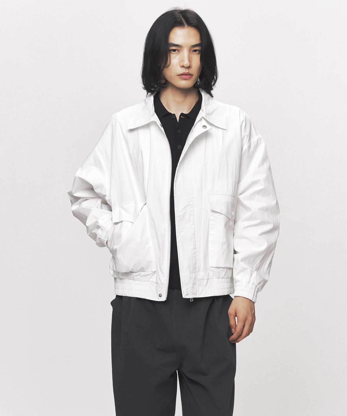 MUSINSA | BLACK MOMENT Essential Light Windbreaker [White]
