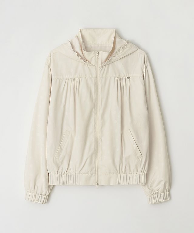 ★RONRON★ DOT PENDANT FRILL HOODIE WIND JUMPER IVORY MUSINSA公式 | RONRON DOT PENDANT FRILL HOODIE WIND JUMPER IVORY