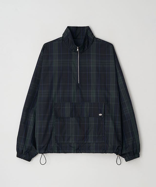 MUSINSA公式 | RONRON POCKET HALF ZIP UP ANORAK GREEN CHECK