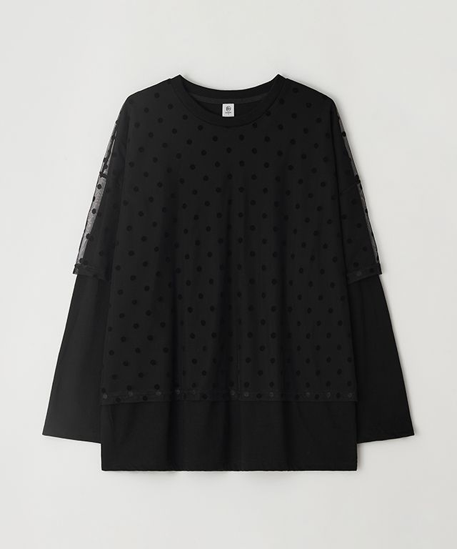 Tシャツ・カットソー RONRON SHEER LAYERED LONG SLEEVE DOT BLACK MUSINSA公式 | RONRON DOT SHEER LAYERED LONG SLEEVE BLACK