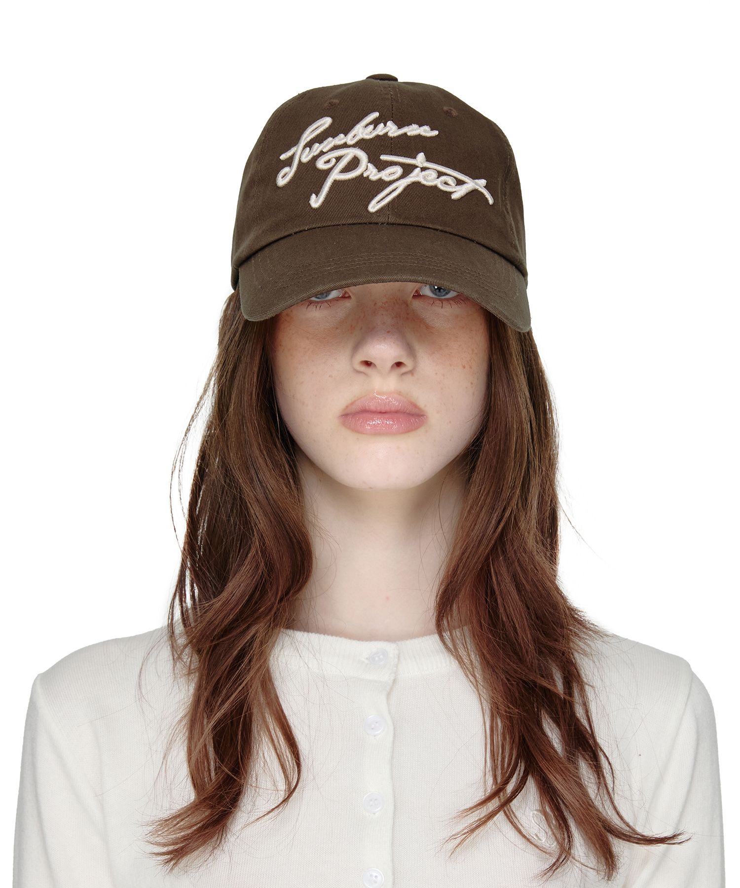 韓国商品/SUNBURN PROJECT Sunburn Lettering Logo Cap Sunburn Lettering Logo Cap, BROWN - sunburnproject