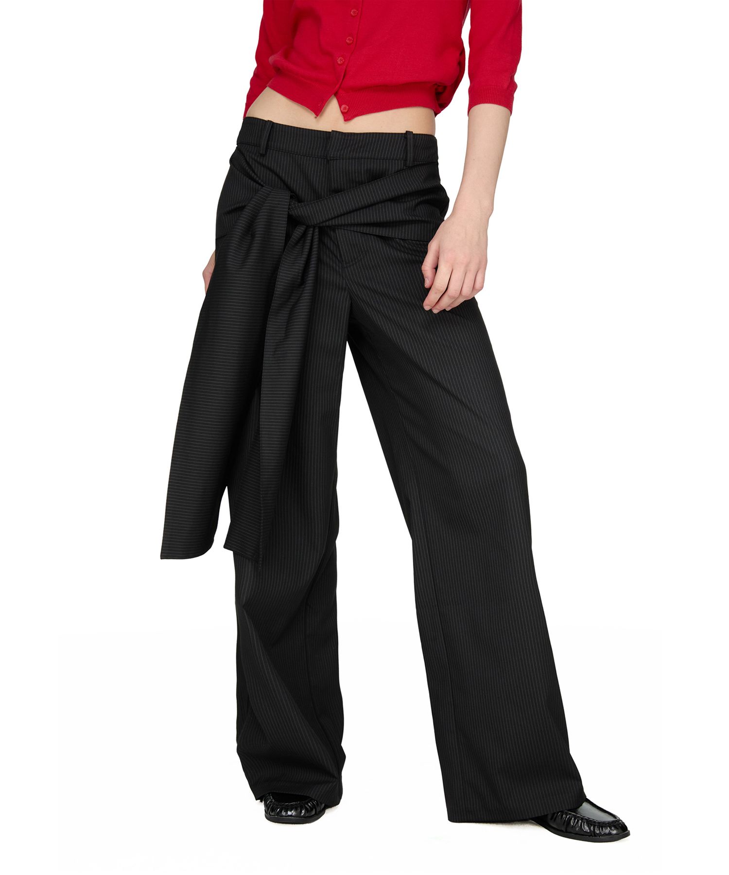 韓国商品/SUNBURN PROJECT Stripe Tie Pants MUSINSA | SUNBURN PROJECT Stripe Tie Pants, BLACK