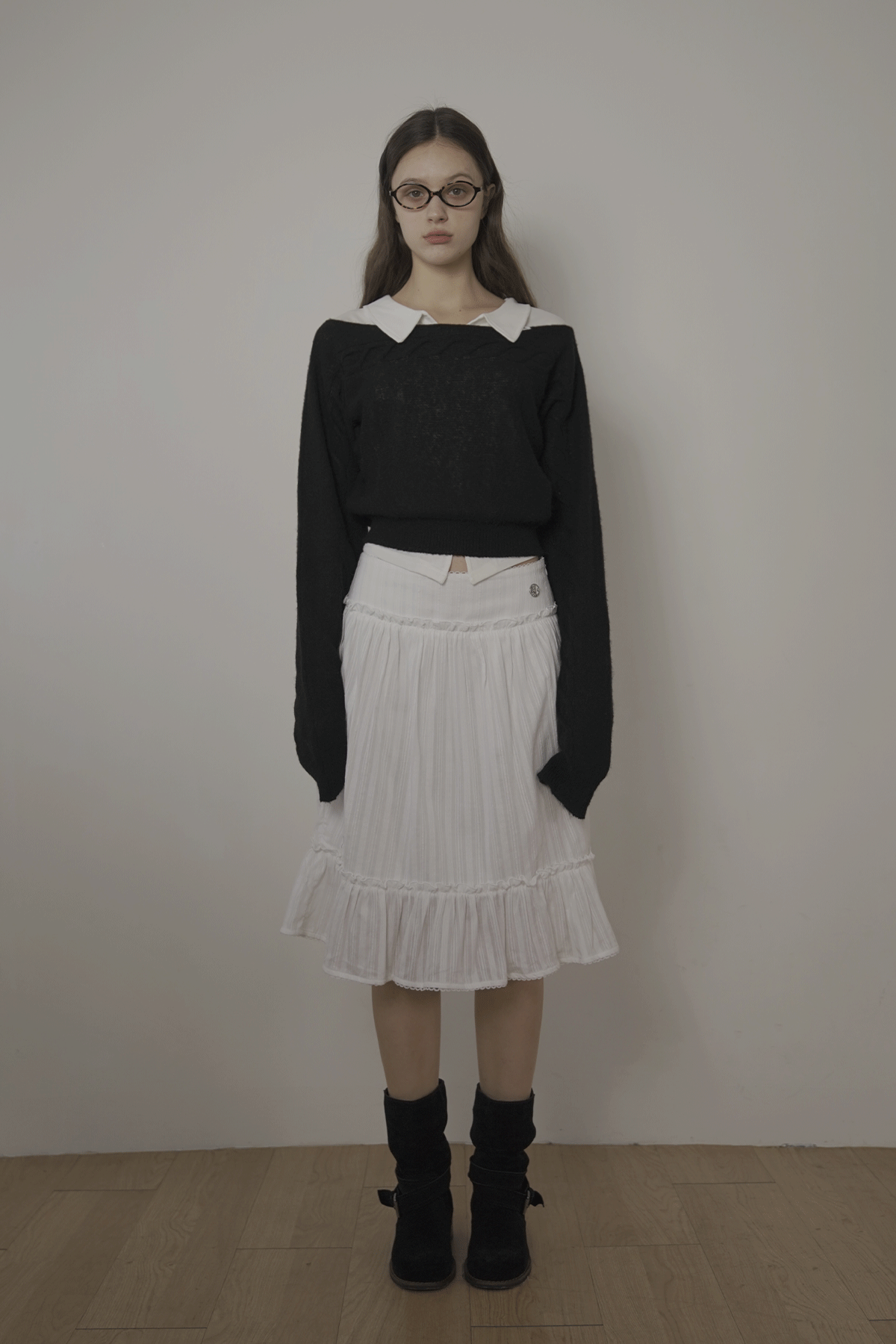 【Bellialeu】Freezia skirt MUSINSA | BELLIALEU FREEZIA MIDI SKIRT-WHITE