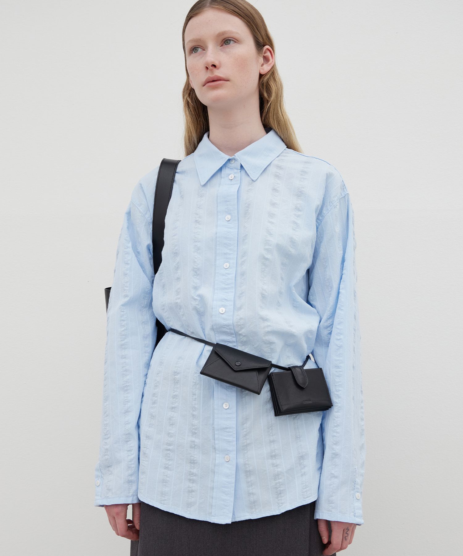 LEVAR ♥ Mini Wallet Leather Belt Bag/追跡付 MUSINSA公式 | LEVAR Mini Wallet Leather Belt Bag - Black
