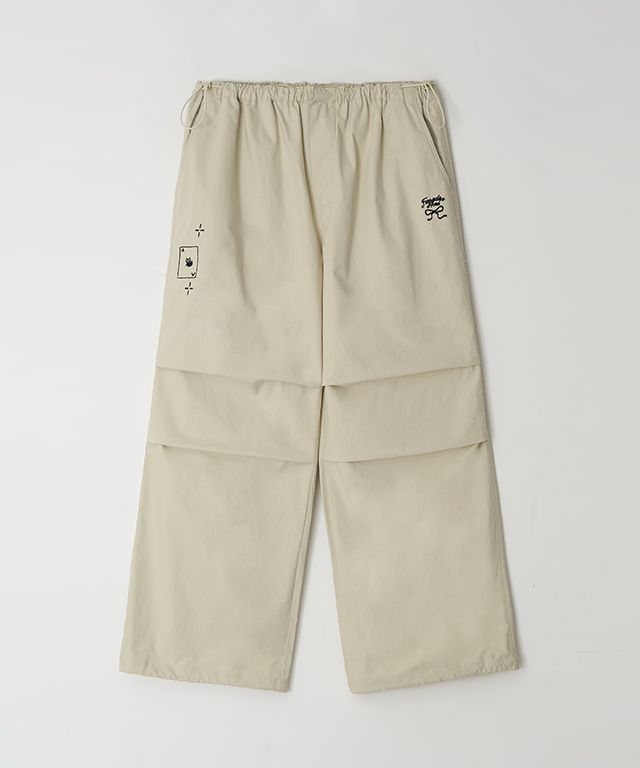 ぱらん MUSINSA公式 | RONRON DRAWING STITCH PARACHUTE PANTS BEIGE