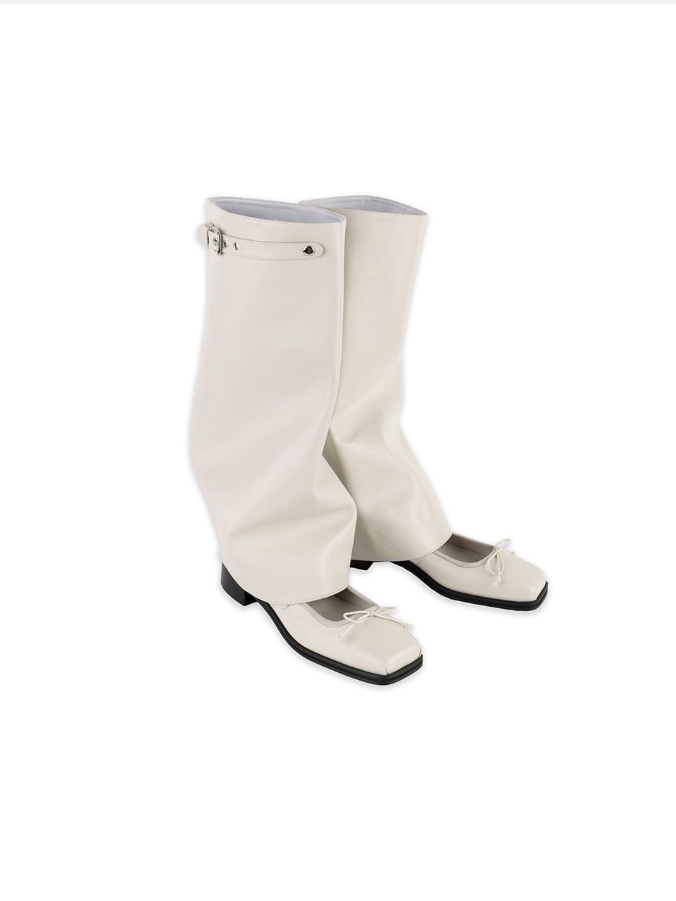 MUSINSA | ASURA LEATHER MARY JANE BOOTS (IVORY)