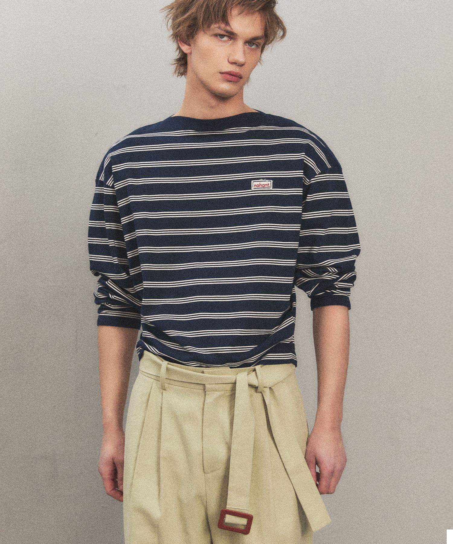 NOHANT ■ MULTI STRIPE BOAT NECK T-SHIRT MUSINSA公式 | NOHANT MULTI STRIPE BOAT NECK T-SHIRT NAVY