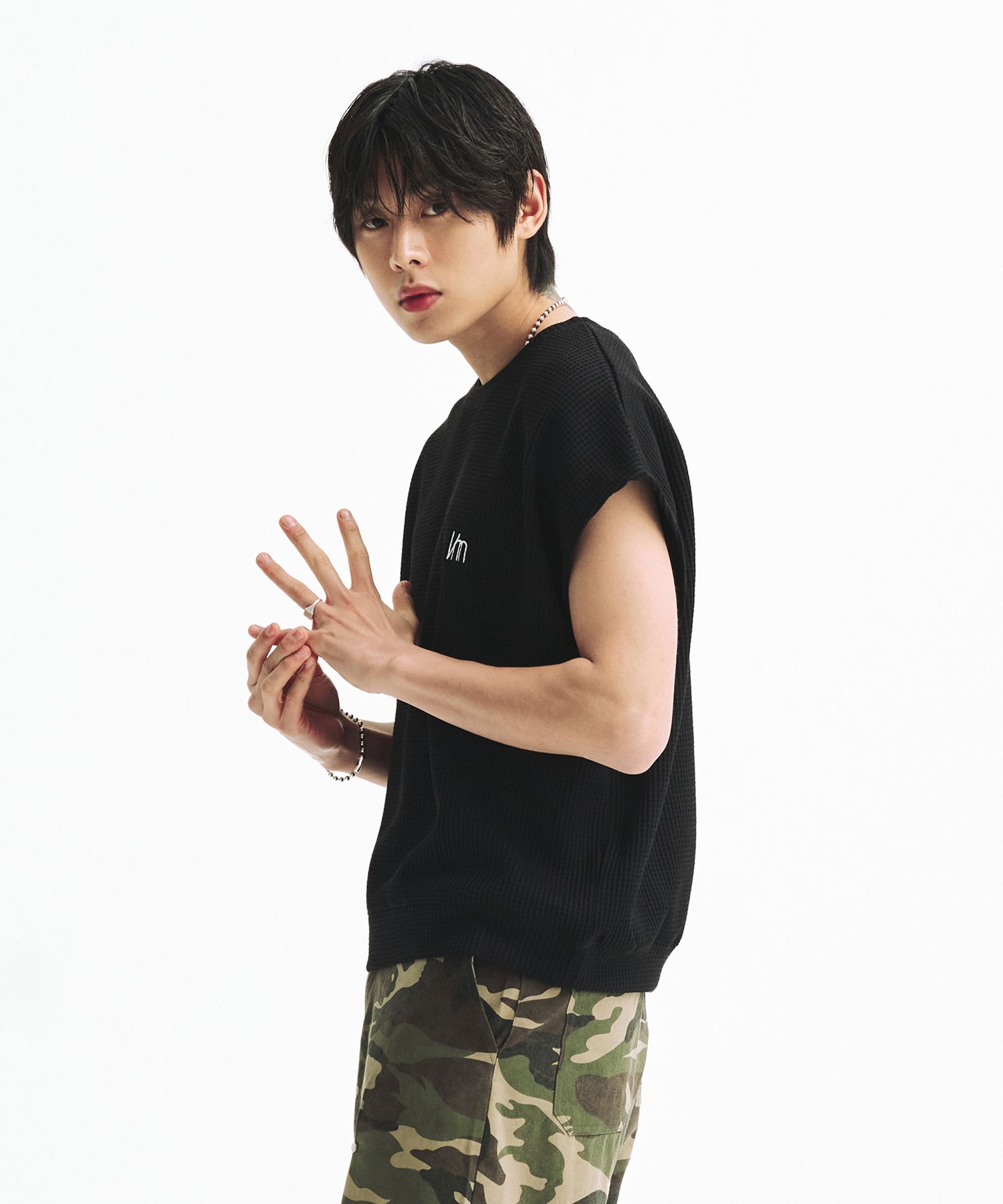 LA MER MA MAISONのSleeveless waffle knit 全2色 MUSINSA | LA MER MA MAISON Sleeveless waffle knit grey