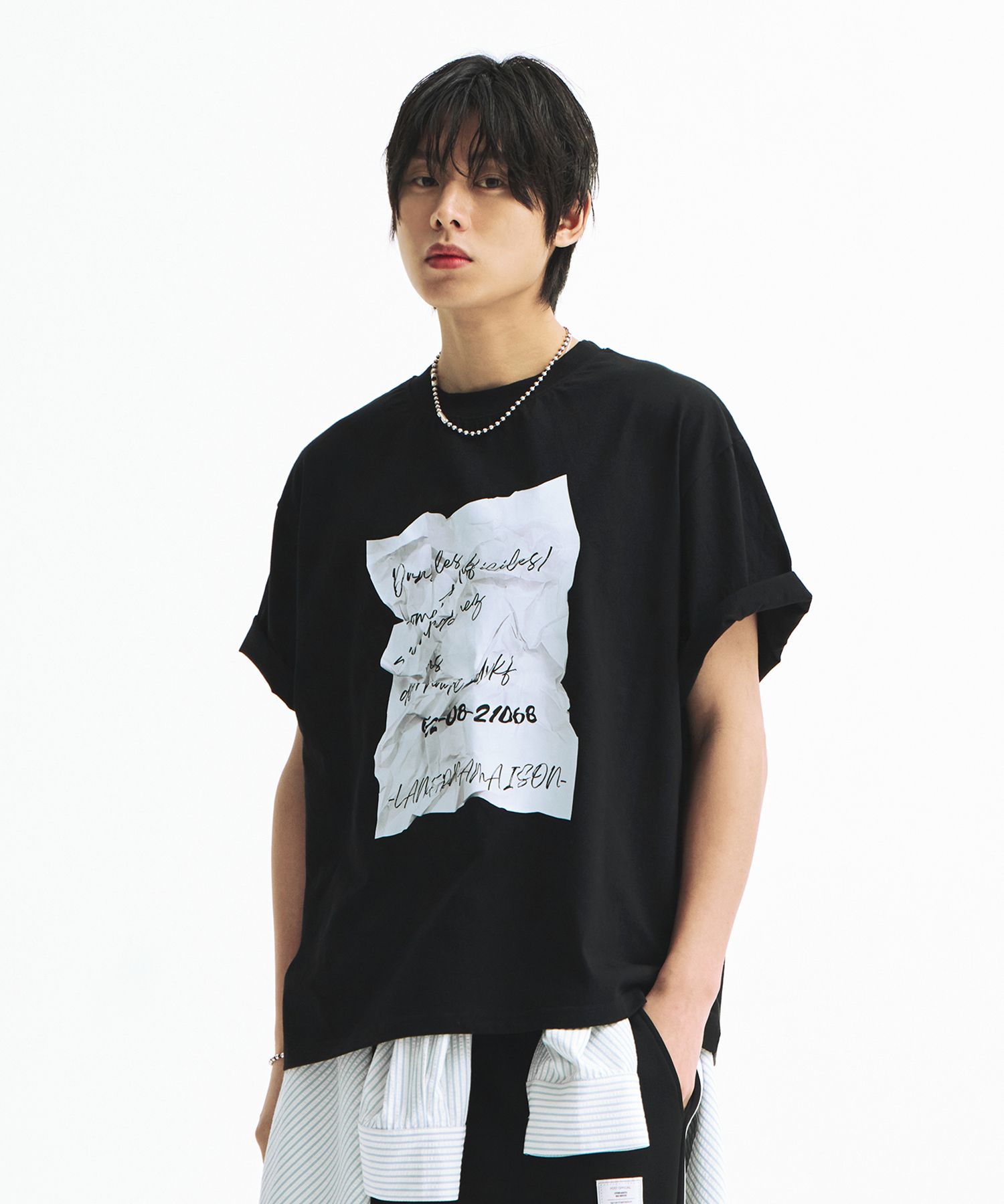 【LA MER MA MAISON】25SS★ WRINKLE PAPER T MUSINSA | LA MER MA MAISON Ringkle Paper Tee Black