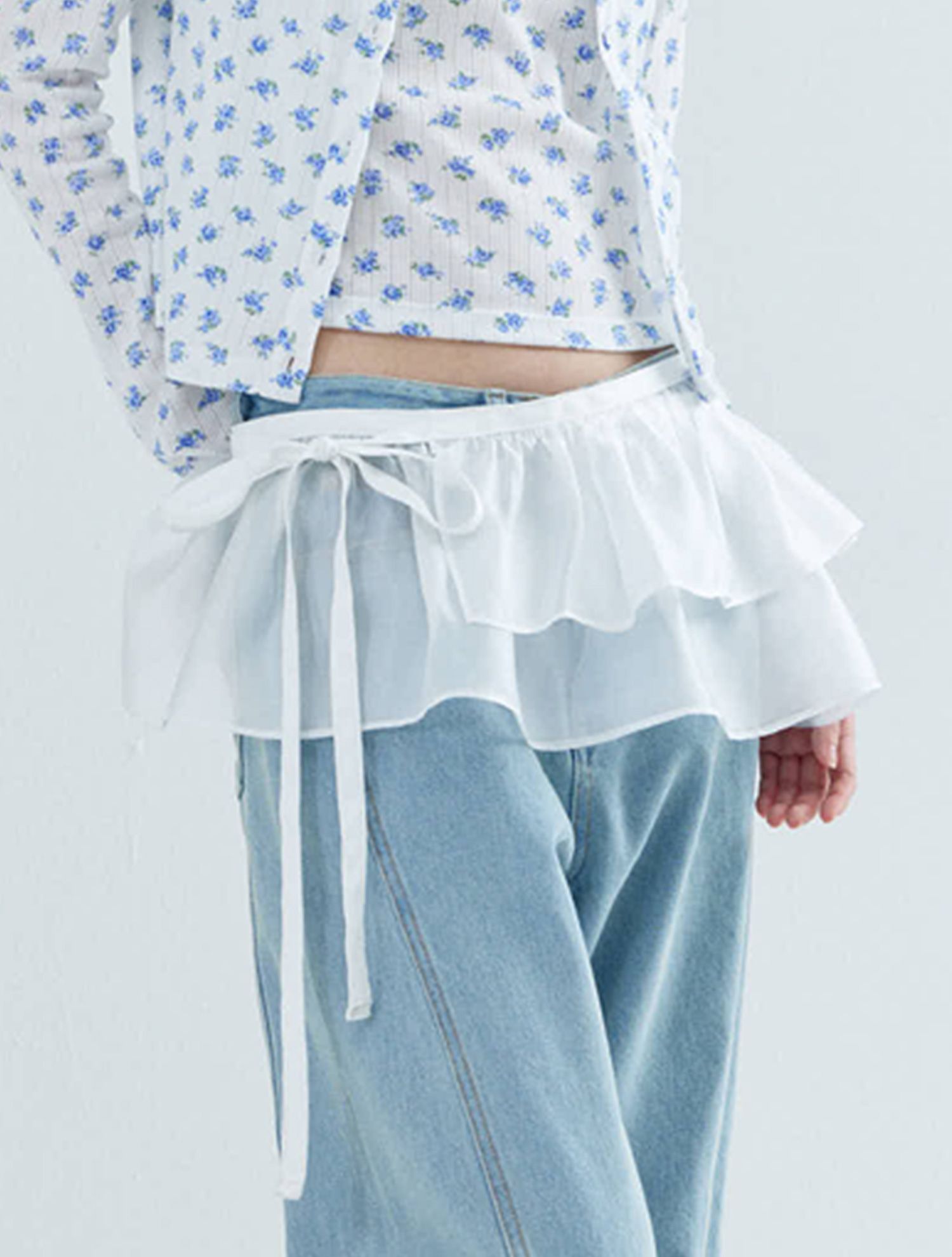 ワンピース Sheer Double Layered Wrap Skirt White MUSINSA | OPENING SUNSHINE Sheer Double Layered Wrap Skirt White