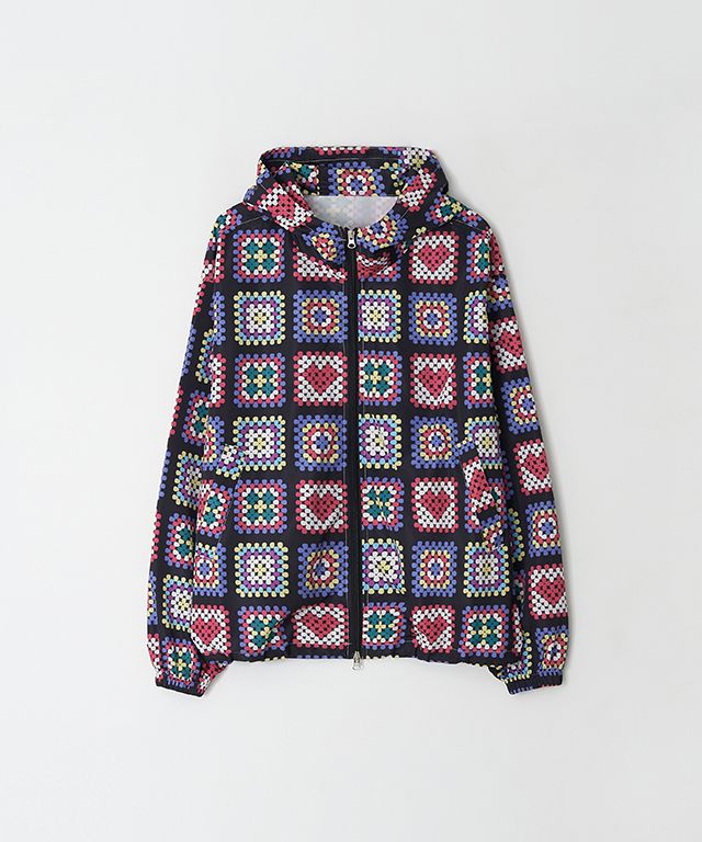 ♥RONRON♥ ハートかぎ針柄フリースジャケット MUSINSA | RONRON HEART CROCHET PATTERN HOODED WINDBREAKER