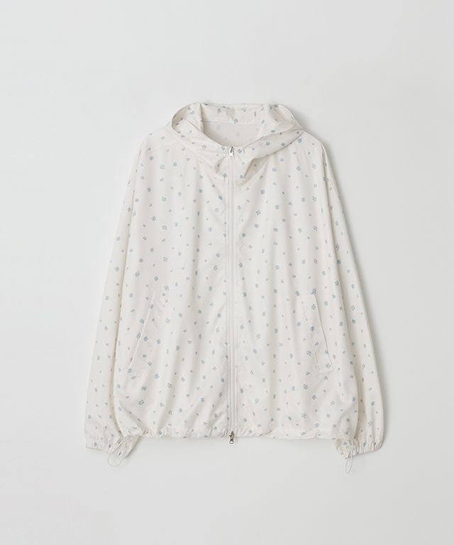 ★RONRON★ HOODED WINDBREAKER JUMPER BLUE FLOWER MUSINSA | RONRON HOODED WINDBREAKER JUMPER BLUE FLOWER