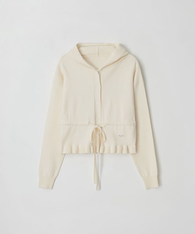 ◇RONRON◇ SHIRRING WIND JUMPER CREAM MUSINSA | RONRON HOODED SHIRRING STRING KNIT CARDIGAN IVORY