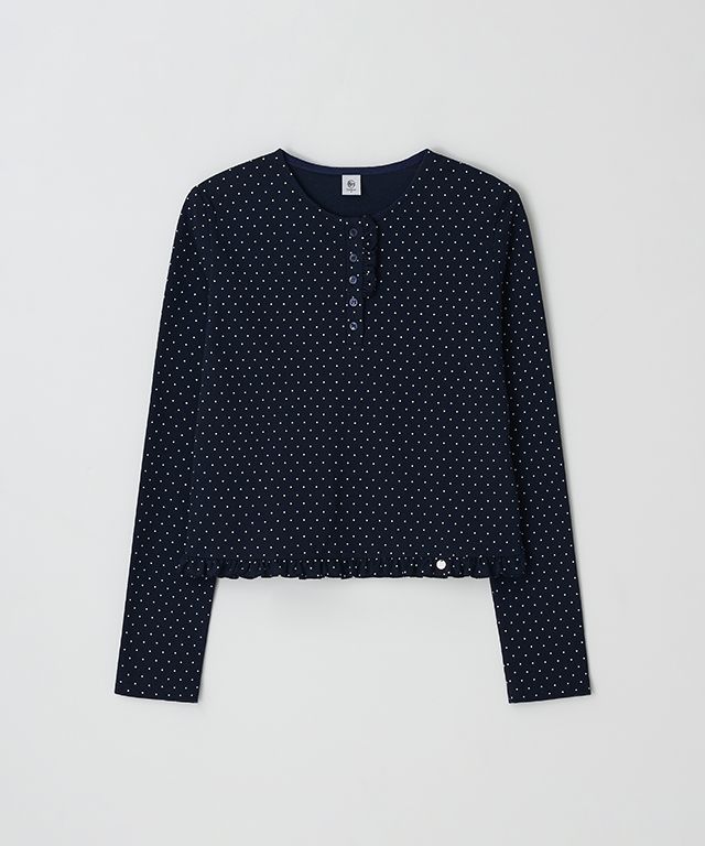 ★大人気★RONRON★25SS★DOT RUFFLE LONG SLEEVE T SHIRT MUSINSA | RONRON DOT RUFFLE LONG SLEEVE T SHIRT WHITE