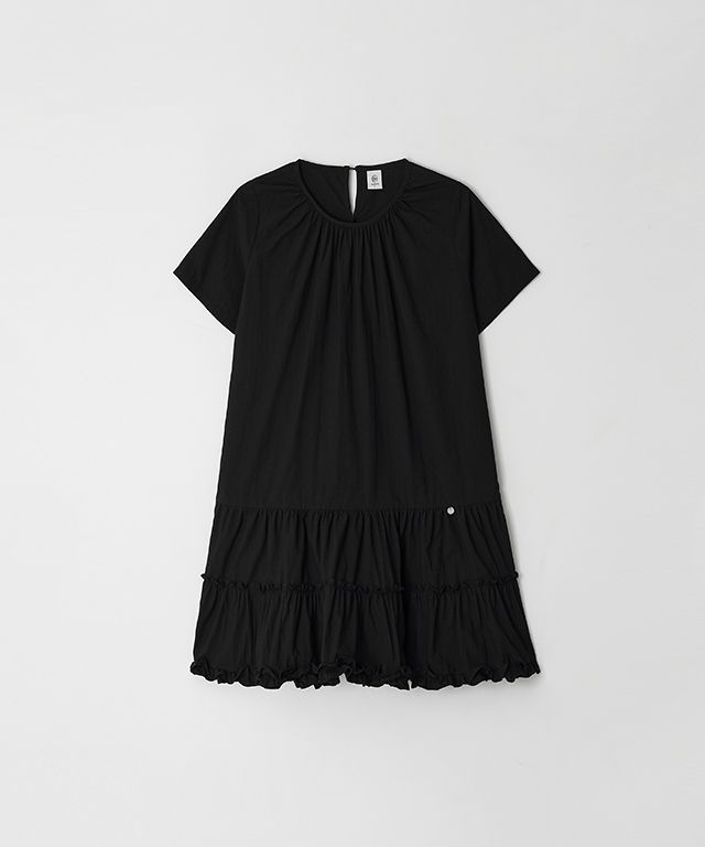 ★2025SS新作★RONRON★FRILL SHORT SLEEVE ONEPIECE DRESS RONRON FRILL SHORT SLEEVE ONEPIECE DRESS BLACK – SeoulSeoul