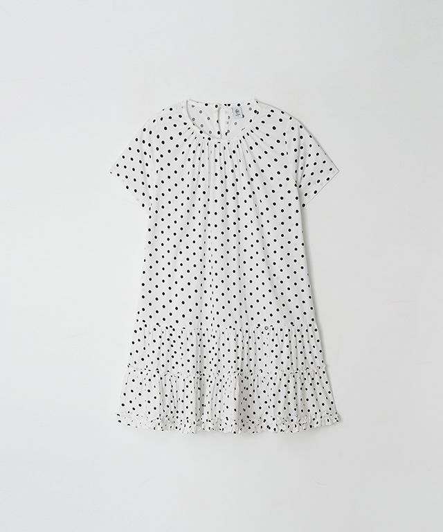 ドットワンピース【RONRON】FRILL SHORT SLEEVE ONEPIECE DRESS MUSINSA公式 | RONRON FRILL SHORT SLEEVE ONEPIECE DRESS WHITE
