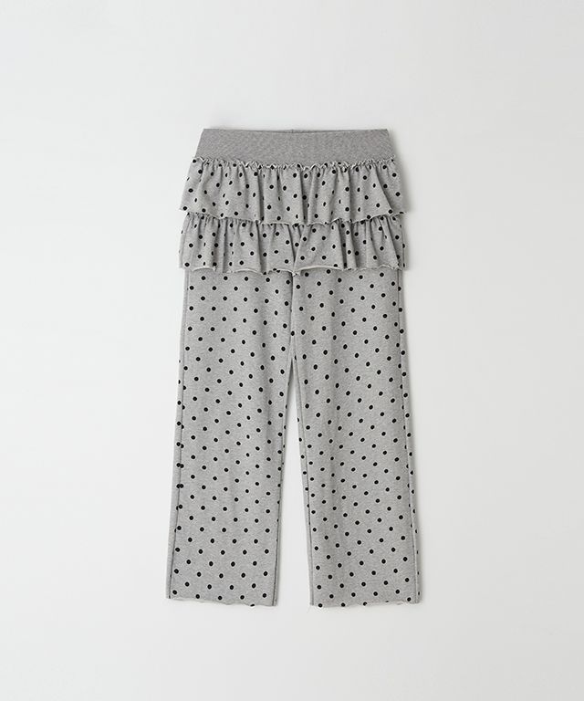 【RONRON】Dot Cancan Ruffle Layered Pantskirt ★追跡可能★ MUSINSA | RONRON DOT CANCAN RUFFLE LAYERED PANTSKIRT BLACK