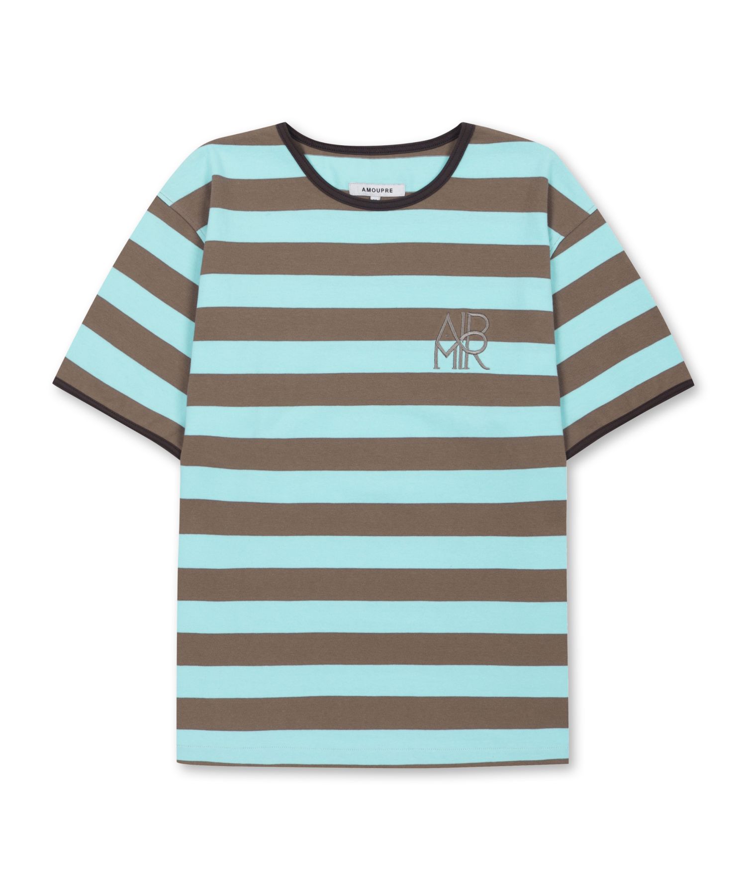 AMOUPRE☆AMPR Monogram Ringer T-shirt MUSINSA | AMOUPRE AMPR Monogram Ringer T-shirt (Light Blue)_