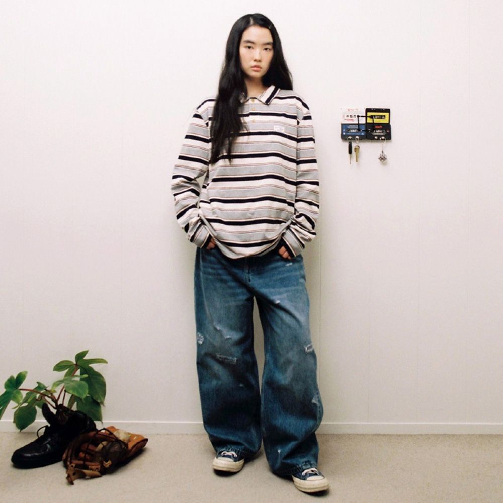 デニム・ジーパン AEAE CHECK PATCHWORK DENIM PANTS 5BJH1114 CHECK PATCHWORK DENIM PANTS [LIGHT BLUE] – aeae JAPAN