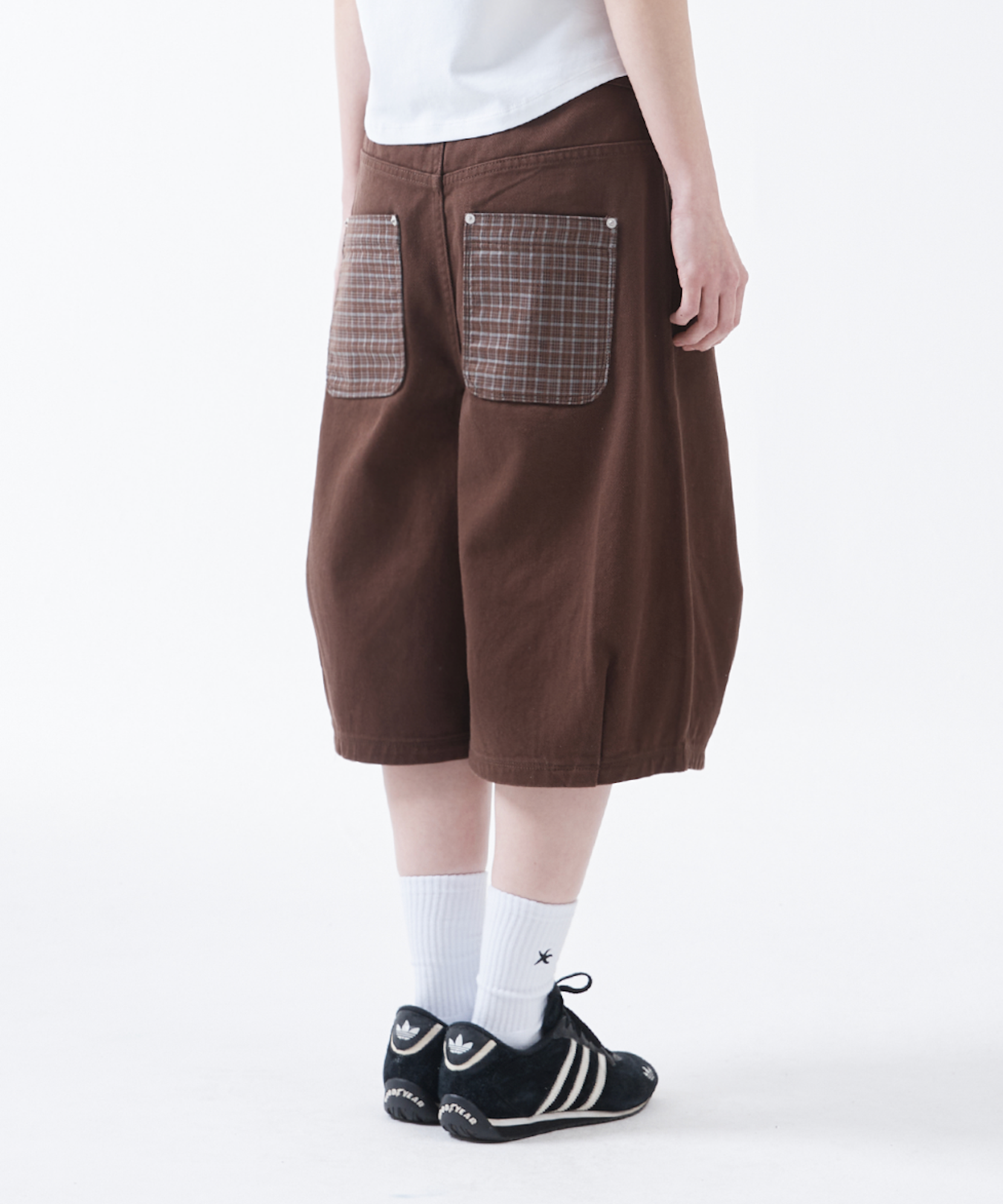 MUSINSA | THE COLDEST MOMENT TCM check pocket half pants (brown)