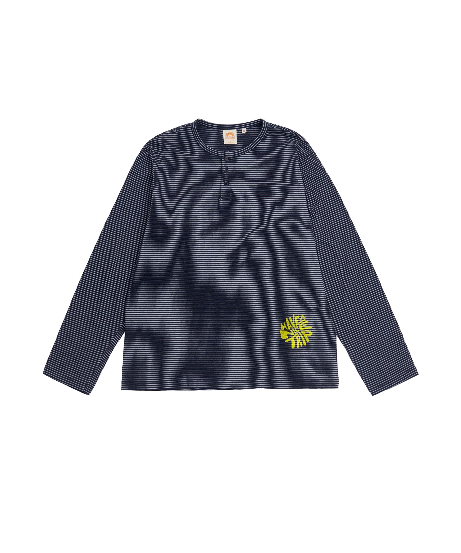 【HELLO SUNRISE】 Henley Neck Stripe LS Tee / 追跡付 HELLO SUNRISE】 Henley Neck Stripe LS Tee / 追跡付 (Hello