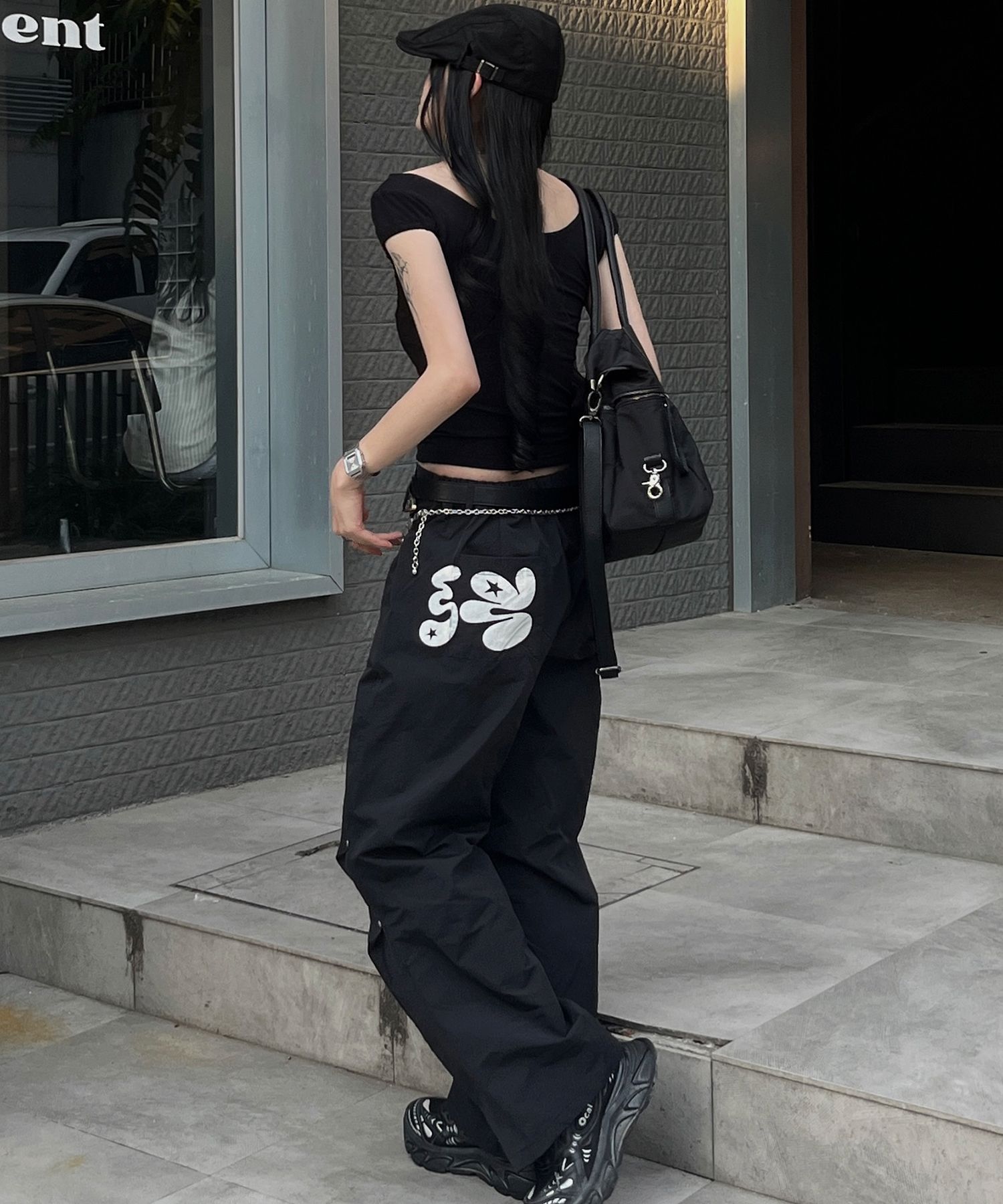 MUSINSA | ILLIGO IG pin tuck wide pants black