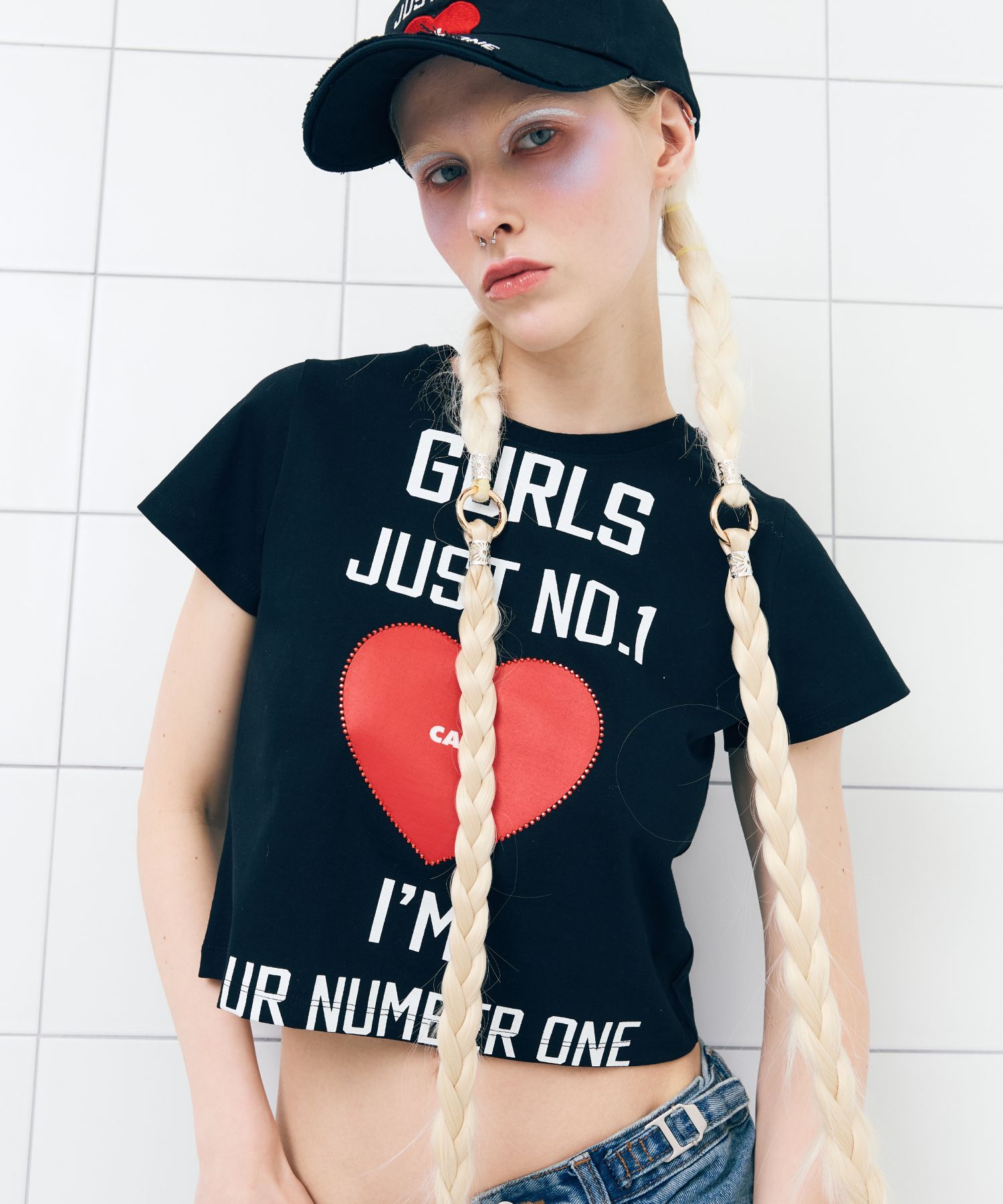 MUSINSA公式 | ASIF CALIE GURLS JUST T-SHIRT BLACK
