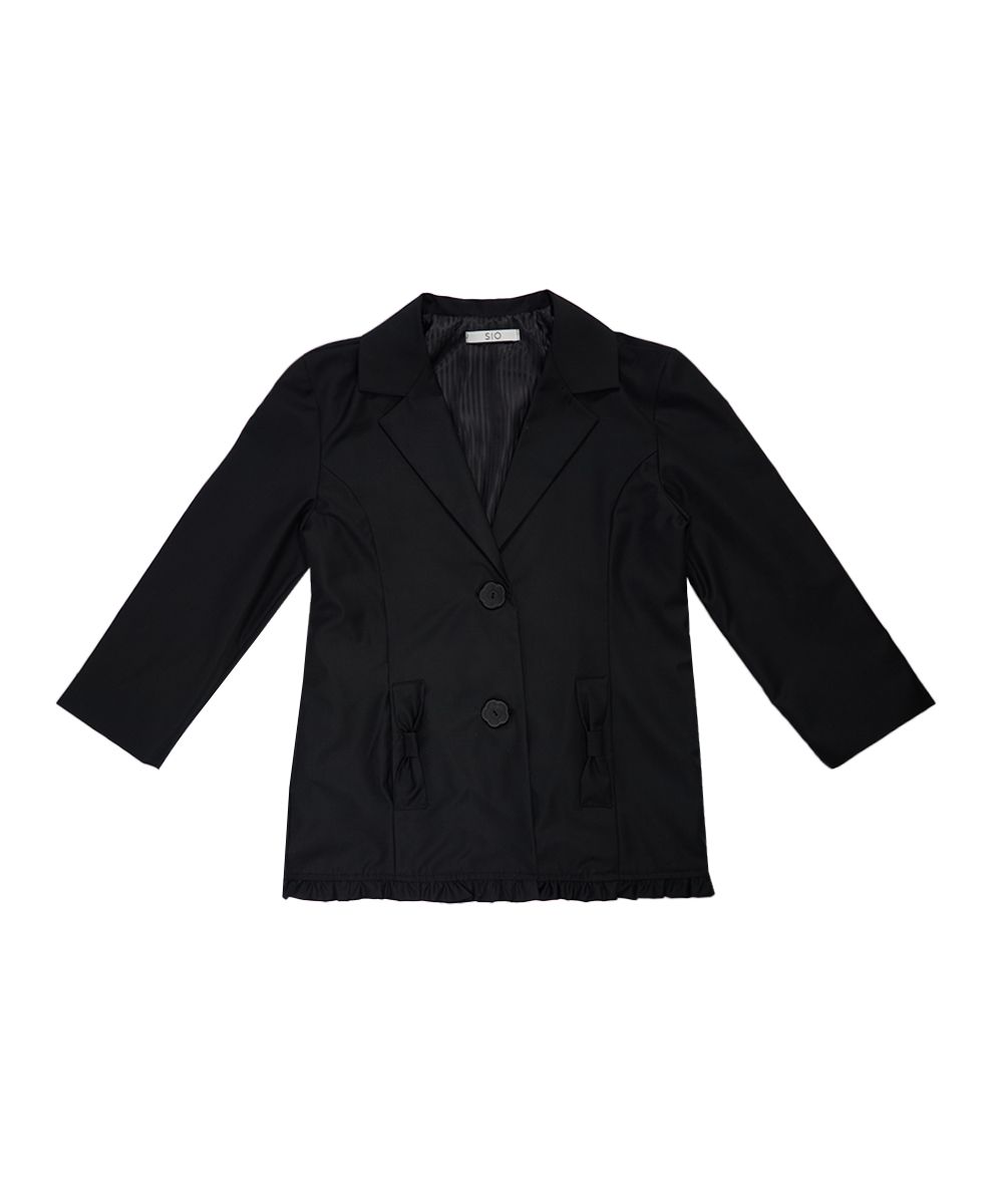 ★SIO★TWO BUTTON CROP SLEEVE JACKET [BLACK]★韓国送料込 MUSINSA | SIO Two Button Crop Sleeve Jacket [Black]