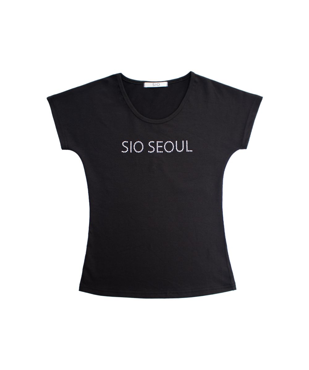 ★SIO★SIO SEOUL PEARL SHORT SLEEVE TOP [BLACK]★韓国送料込 MUSINSA | SIO Sio Seoul Pearl Short Sleeve Top [Black]