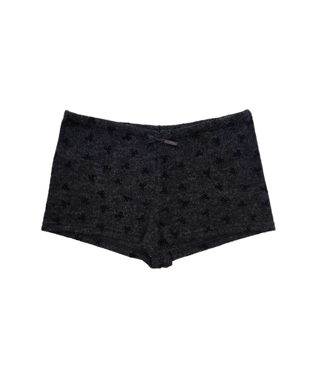 ★SIO★RIBBON FLOCKING MICRO SHORTS [CHARCOAL]★韓国送料込 ☆SIO☆RIBBON FLOCKING MICRO SHORTS[GREY]☆正規品/韓国送料込