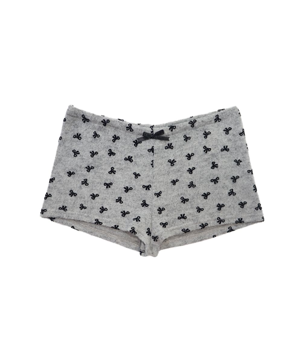 ★SIO★RIBBON FLOCKING MICRO SHORTS[GREY]★正規品/韓国送料込 MUSINSA公式 | SIO Ribbon Flocking Micro Shorts [Grey]