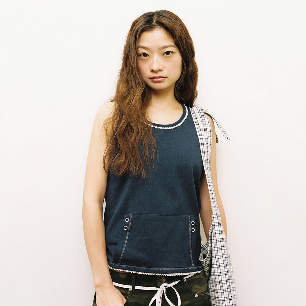AEAE■LACE POCKET SLEEVELESS■送料込 MUSINSA | AEAE LACE POCKET SLEEVELESS [NAVY]