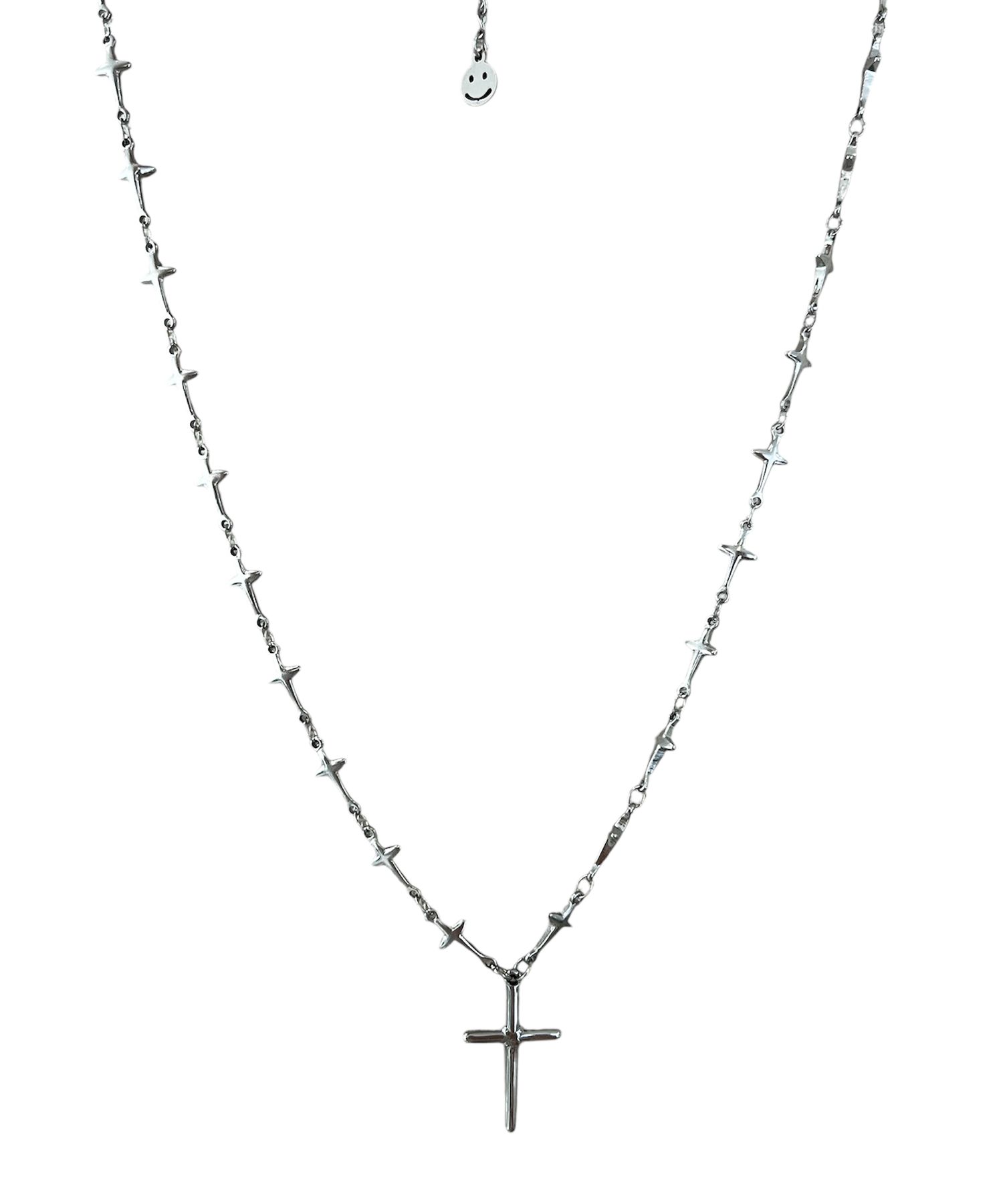 SK8ER ROCK ■ Two Crosses Surgical Steel Necklace ネックレス MUSINSA公式 | SK8ER ROCK Two Crosses Surgical Steel Necklace