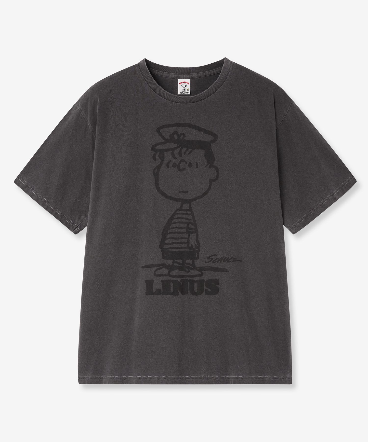 MUSINSA公式 | VTWO ライナス スヌーピー ピグメントTシャツ (チャコール)