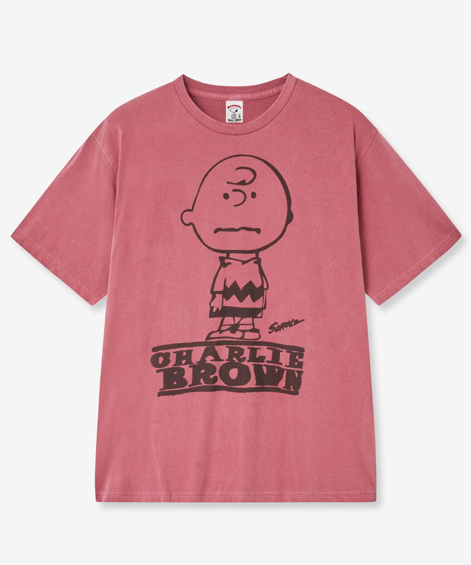 MUSINSA公式 | VTWO チャーリーブラウンピグメントTシャツ(RED)