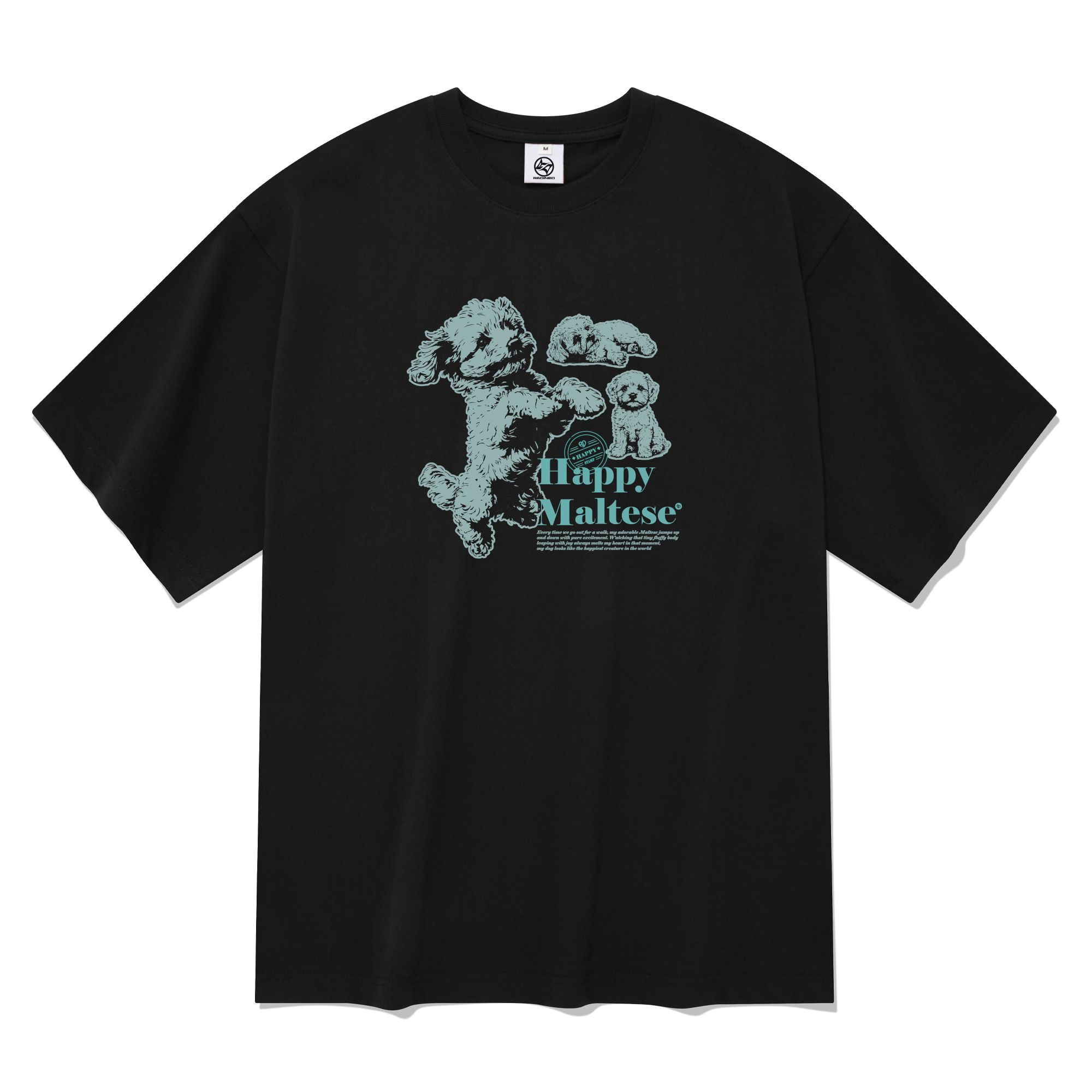 [RADINEO]★25SS★HAPPY MALTESE SHORT SLEEVE T-SHIRT MUSINSA | RADINEO Happy Maltese Short Sleeve T-Shirt Black