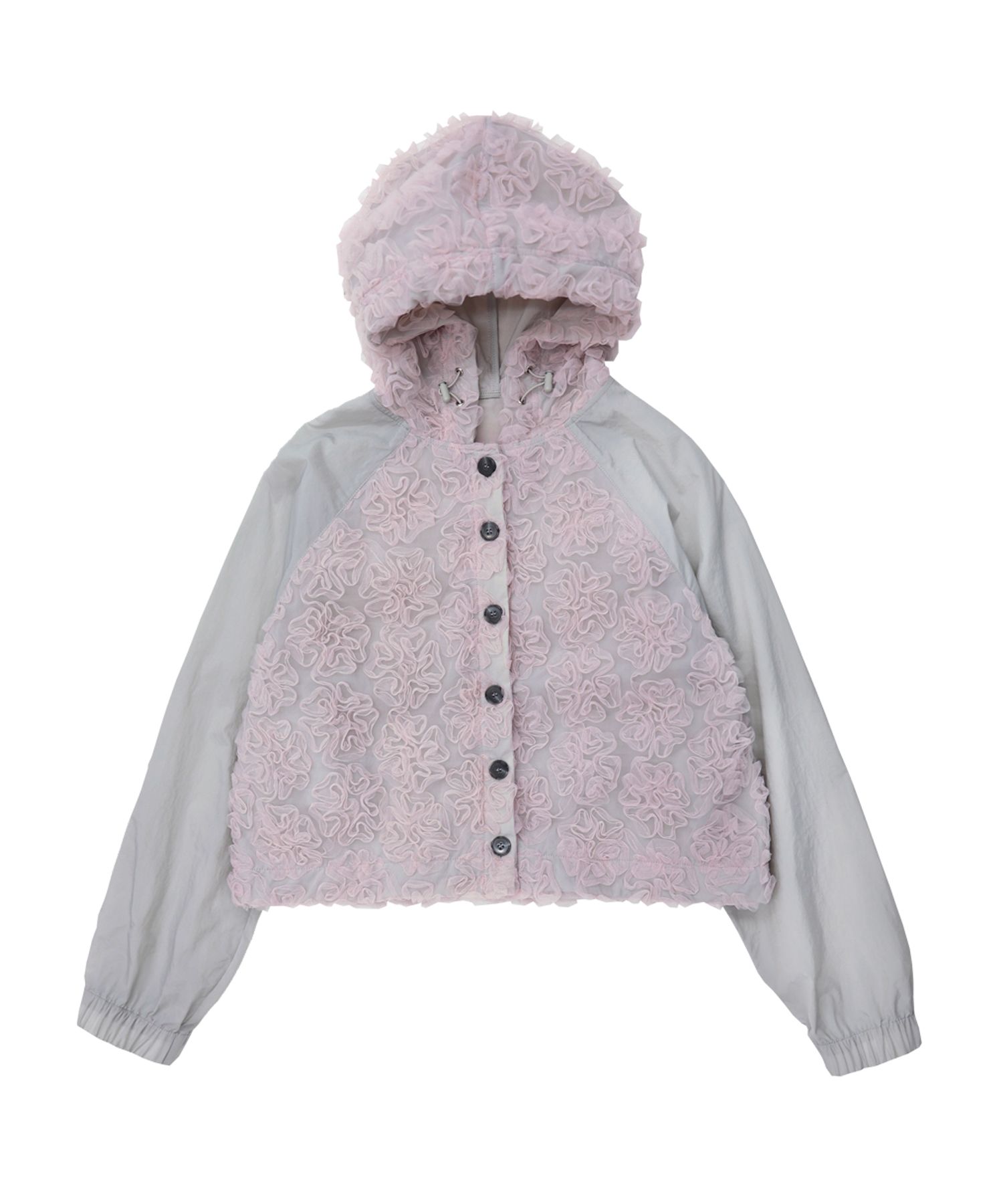 【SIWEOL107】lace crop hood MUSINSA | SIWEOL107 Lace Crop Hood (Grey+Pink)