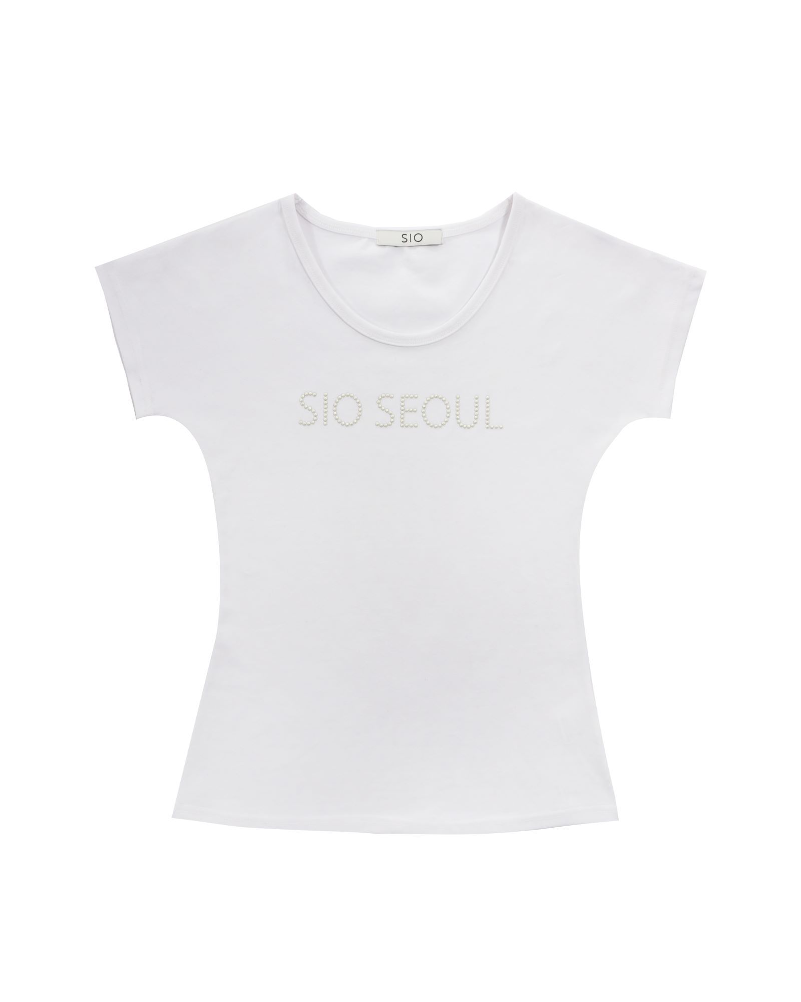 ★SIO★SIO SEOUL PEARL SHORT SLEEVE TOP [WHITE]★韓国送料込 MUSINSA公式 | SIO Sio Seoul Pearl Short Sleeve Top [White]