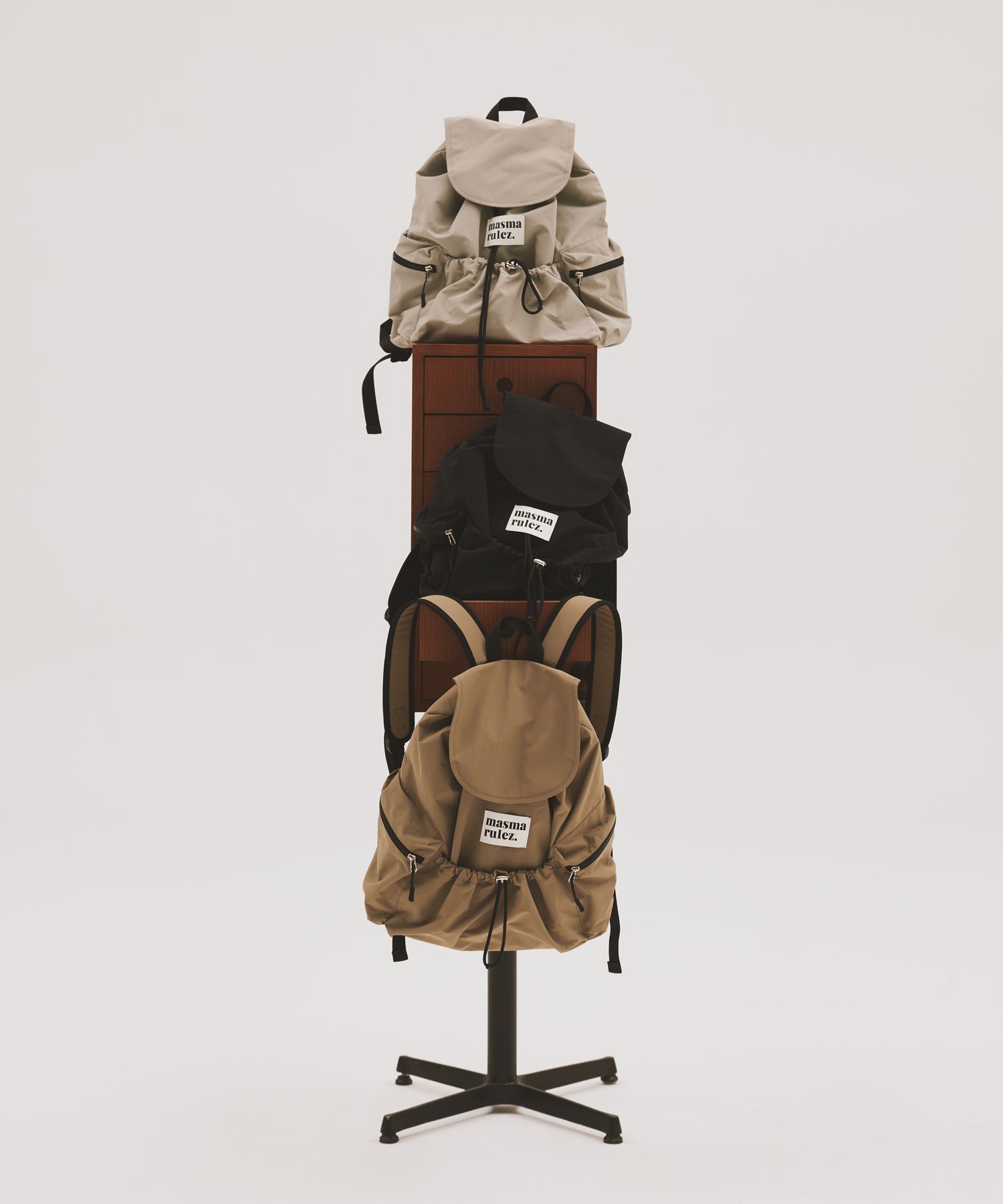 バックパック・リュック masmarulez String flap backpack Check Khaki 5011460574 Masmarulez] String Flap Backpack (3 Color) *Limited Time
