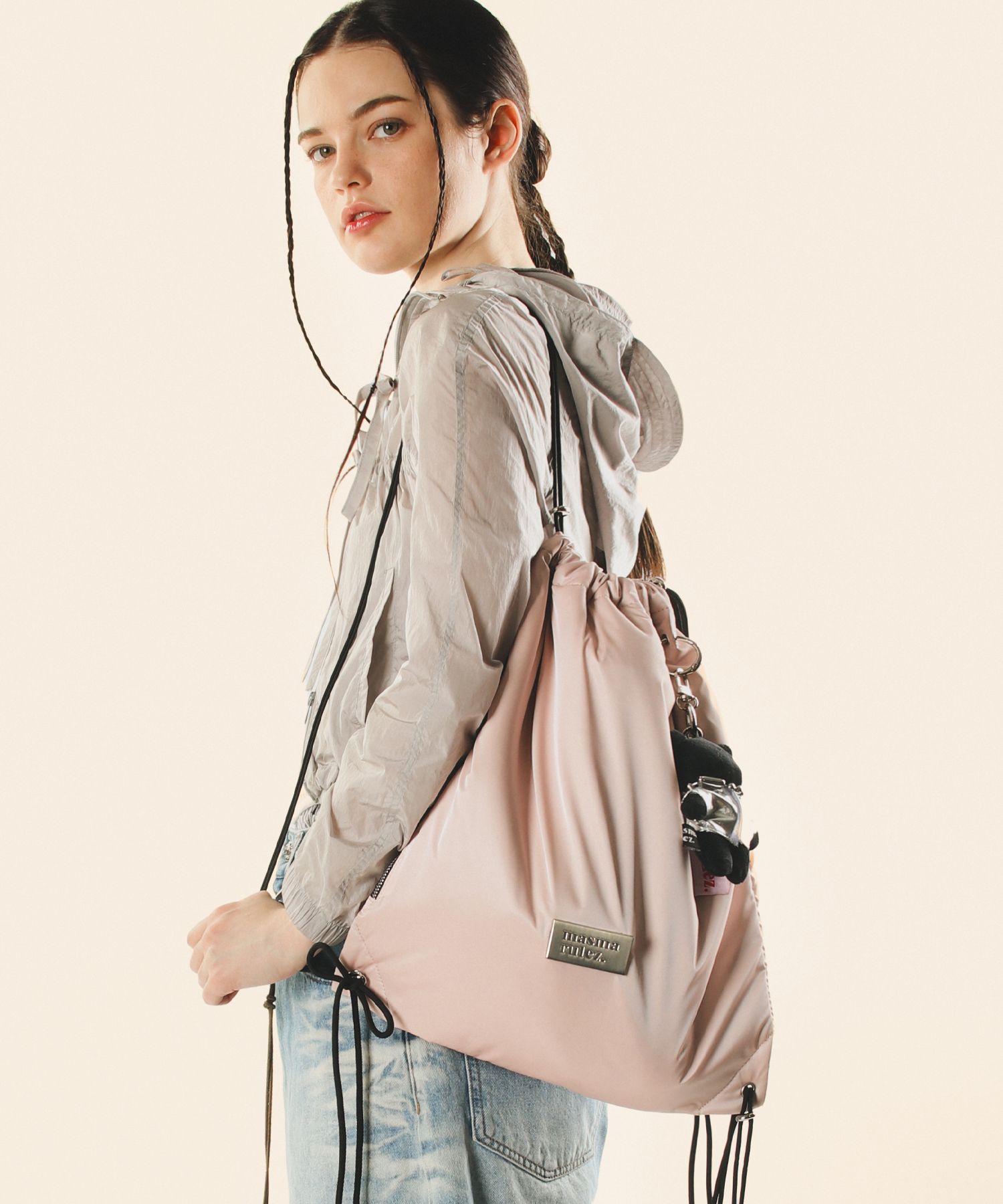 ★masmarulez★ 304 Gym sack string bag Glittery pink MUSINSA | MASMARULEZ [INT] 304 Gym sack string bag _